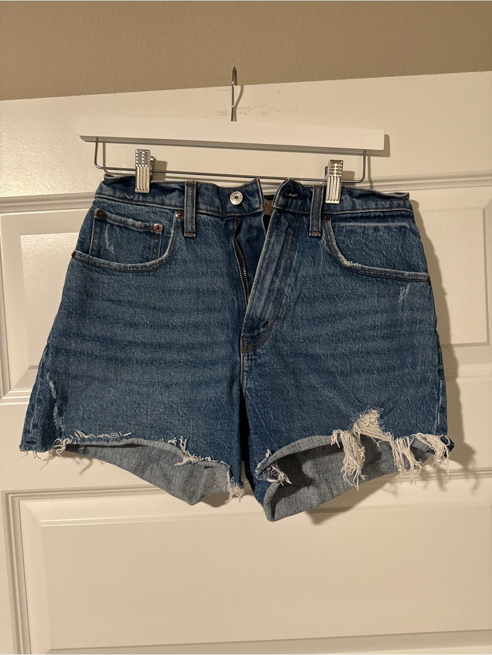Abercrombie and Fitch High-Rise Distressed Denim Women’s Shorts